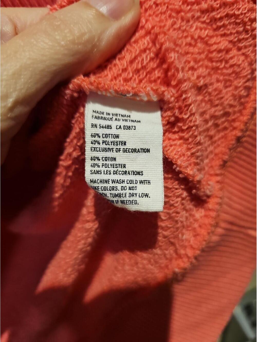 American Eagle Tie Cowl Neck Long Sleeves Coral Knit Top Size Medium. Textured - Picture 5 of 6